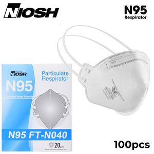 N95 FT-NO40 Disposable Face Mask Respirator Protective Masks 100pcs