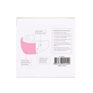 3Ply Surgical Face Mask Pink