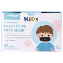 Load image into Gallery viewer, Kids 3Ply Surgical Face Mask Black
